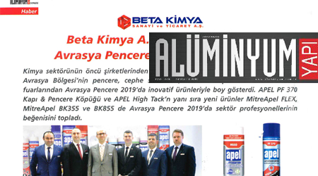 Beta Kimya A.Ş. Yeni Ürünlerini Avrasya Pencere Fuarı'nda Sergiledi