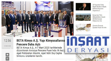 BETA Kimya A.Ş. Yapı Kimyasallarına Bir Pencere Daha Açtı